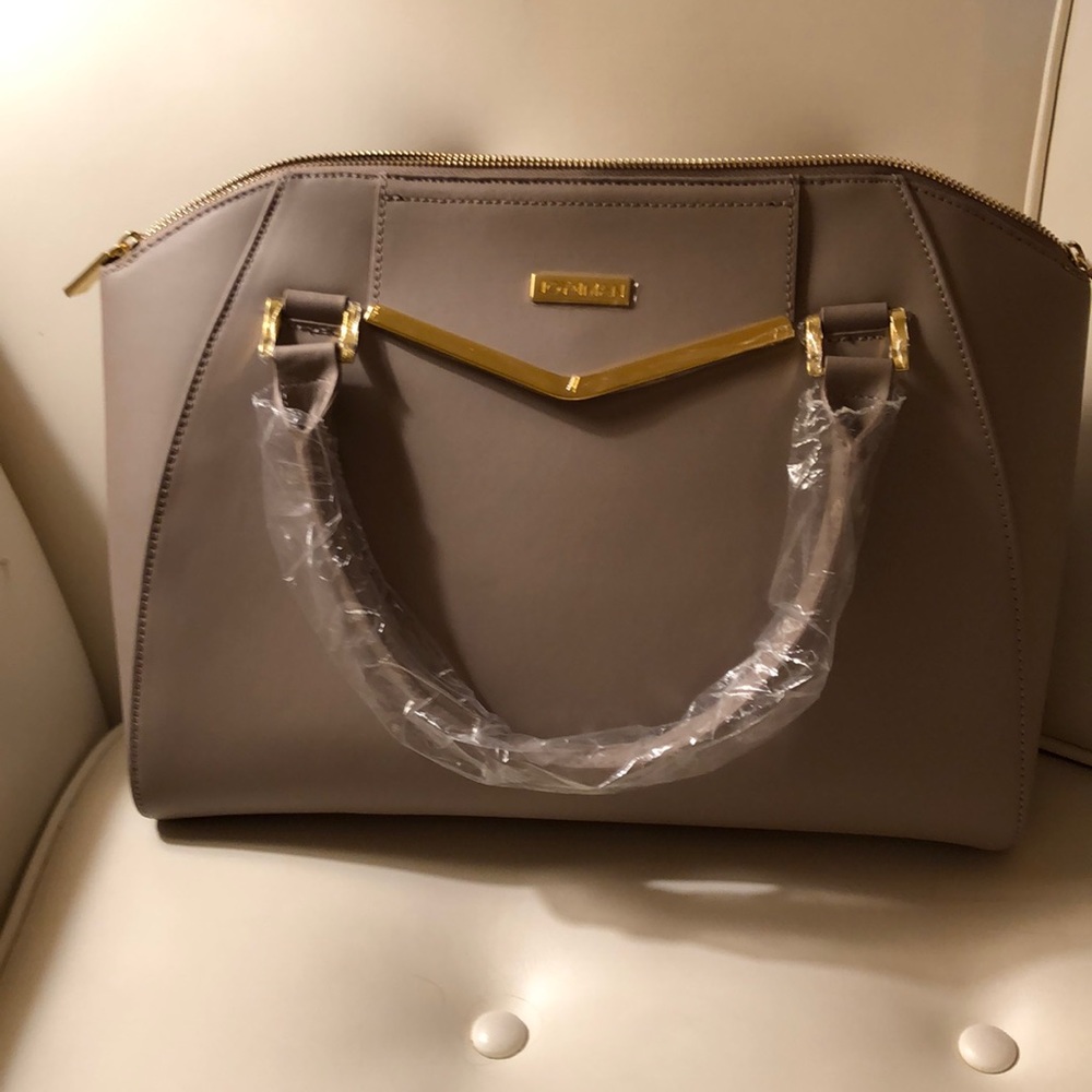 Beige Joy and Iman satchel purse